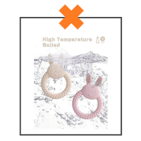 Siliconen bijtring konijn lichtroze